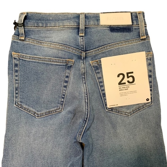 RE/DONE Originals Revolve 90s High Rise Slim Fit Ankle Crop Button Fly Size 25 - Picture 5 of 14